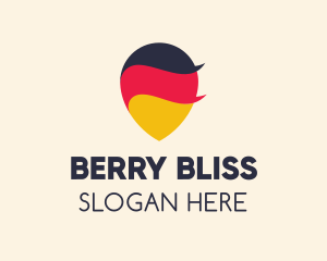 German Flag Location Pin logo design