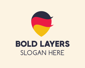 German Flag Location Pin logo design