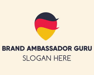 German Flag Location Pin logo design