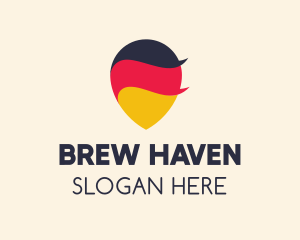 German Flag Location Pin logo design