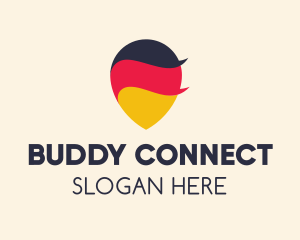 German Flag Location Pin logo design