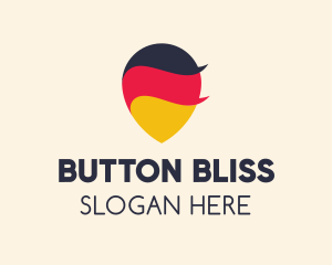 German Flag Location Pin logo design