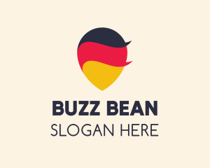 German Flag Location Pin logo design