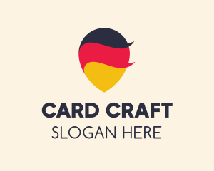 German Flag Location Pin logo design