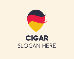 German Flag Location Pin logo design