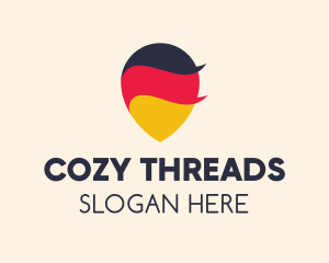 German Flag Location Pin logo design