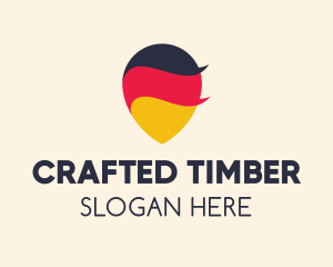 German Flag Location Pin logo design