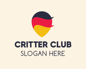 German Flag Location Pin logo design