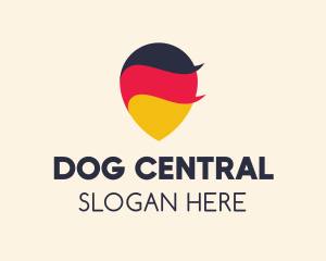 German Flag Location Pin logo design