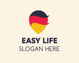 German Flag Location Pin logo design