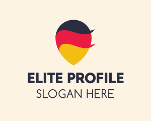 German Flag Location Pin logo design