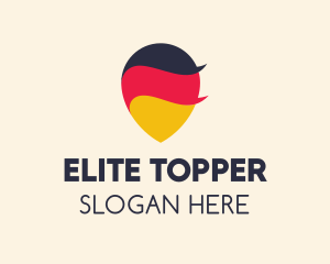 German Flag Location Pin logo design