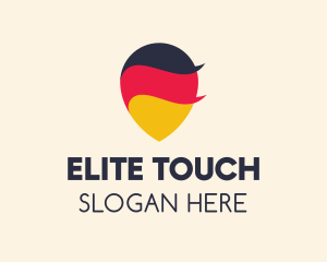 German Flag Location Pin logo design