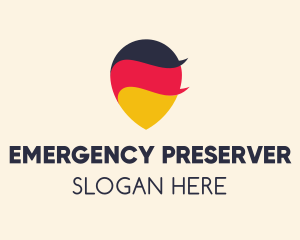 German Flag Location Pin logo design