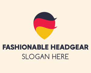 German Flag Location Pin logo design