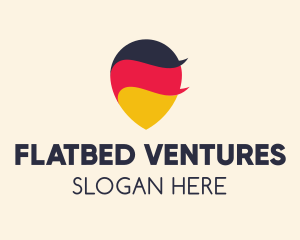 German Flag Location Pin logo design