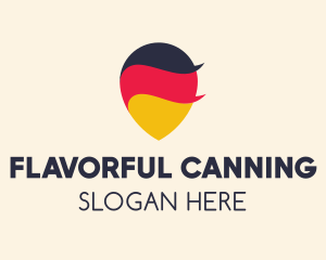 German Flag Location Pin logo design