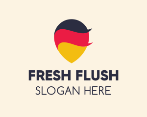 German Flag Location Pin logo design