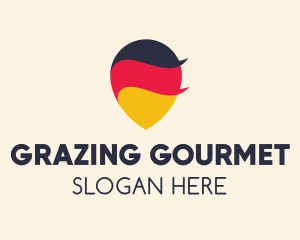 German Flag Location Pin logo design