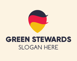 German Flag Location Pin logo design