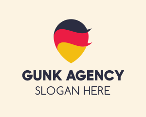 German Flag Location Pin logo design