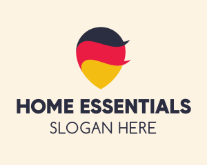 German Flag Location Pin logo design