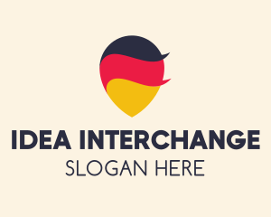 German Flag Location Pin logo design