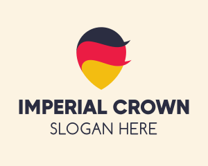 German Flag Location Pin logo design