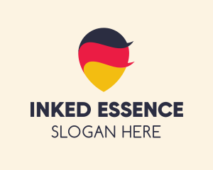 German Flag Location Pin logo design