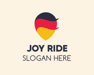 German Flag Location Pin logo design