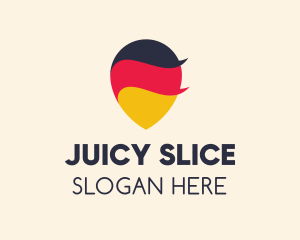 German Flag Location Pin logo design