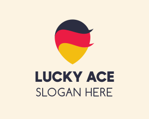 German Flag Location Pin logo design