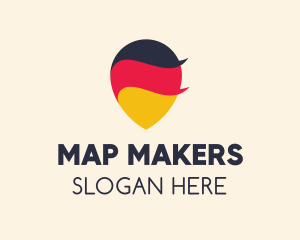 German Flag Location Pin logo design