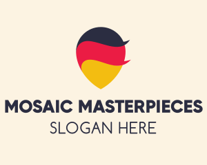 German Flag Location Pin logo design