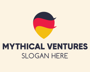 German Flag Location Pin logo design