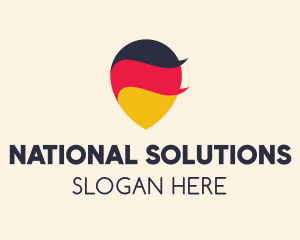 German Flag Location Pin logo design