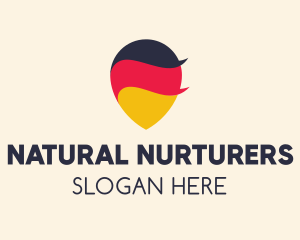 German Flag Location Pin logo design