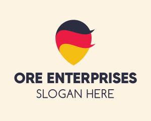 German Flag Location Pin logo design