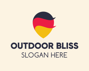 German Flag Location Pin logo design