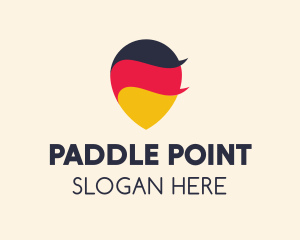 German Flag Location Pin logo design