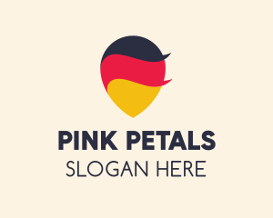 German Flag Location Pin logo design