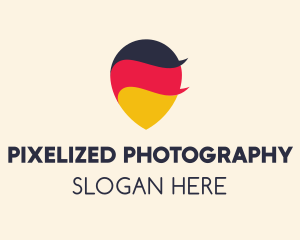 German Flag Location Pin logo design