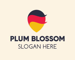 German Flag Location Pin logo design