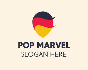 German Flag Location Pin logo design