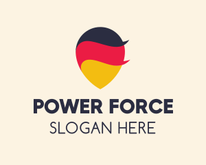 German Flag Location Pin logo design