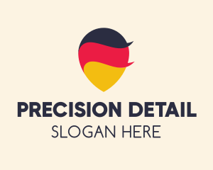 German Flag Location Pin logo design