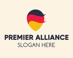 German Flag Location Pin logo design