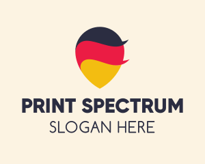 German Flag Location Pin logo design