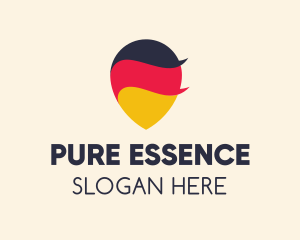 German Flag Location Pin logo design