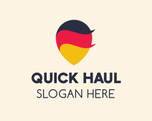 German Flag Location Pin logo design